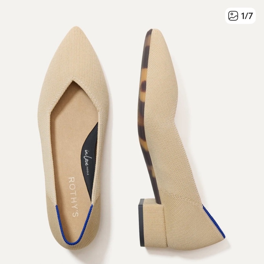 Rothy's High Point Sandstone Beige Heels